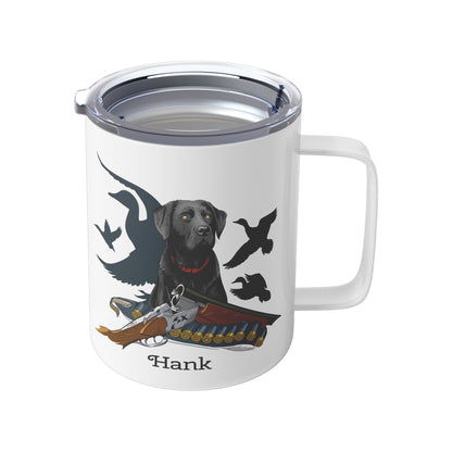 Personalized Black Lab Duck Hunting Dog/ 10oz Insulated Coffee Mug/ Customized With Name/ Christmas Gift/ Duck Hunter Gift/ Lab Dog Lover