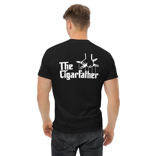 The Cigar Father/ Patriotic Eagle on Flag on Sleeve/ Cigar Lovers Short Sleeve T-Shirt/ Cigar Gift