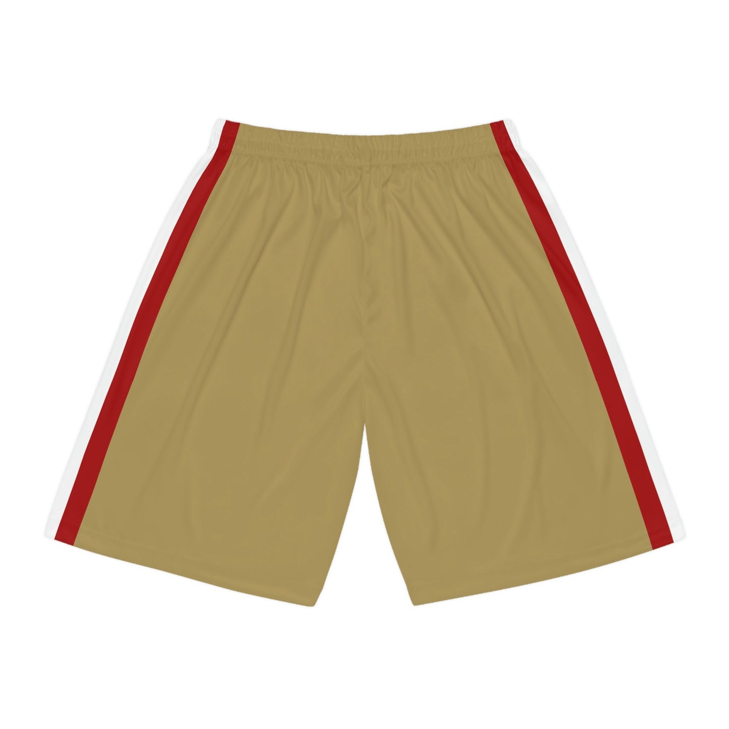 San Francisco Men's Athletic Shorts/Team Colors Gold With Red And White Stripes/Men's Football Style Shorts/ Game Day Ready