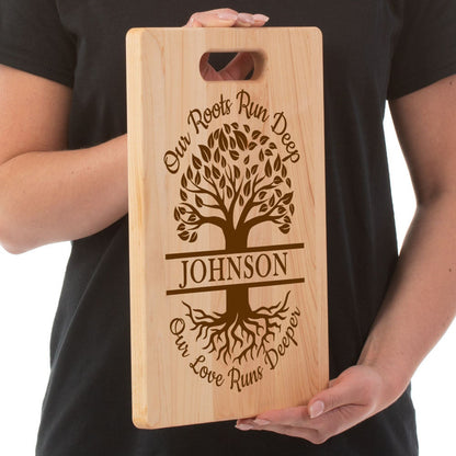 Personalized Family Reunion Maple Wood Cutting Board, Custom With Family Name, Family Reunion Gift Idea, Family Tree Wall Decor