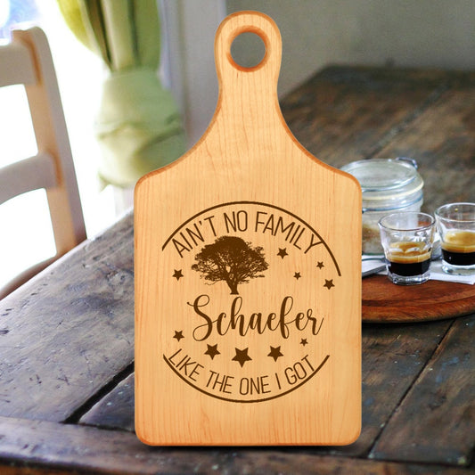 Personalized Maple Cutting Board Cheese Paddle Board with Engraved Custom Name, Family Gift Idea, Country Home Decor, Farmhouse Decor