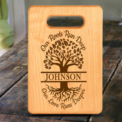 Personalized Family Reunion Maple Wood Cutting Board, Custom With Family Name, Family Reunion Gift Idea, Family Tree Wall Decor