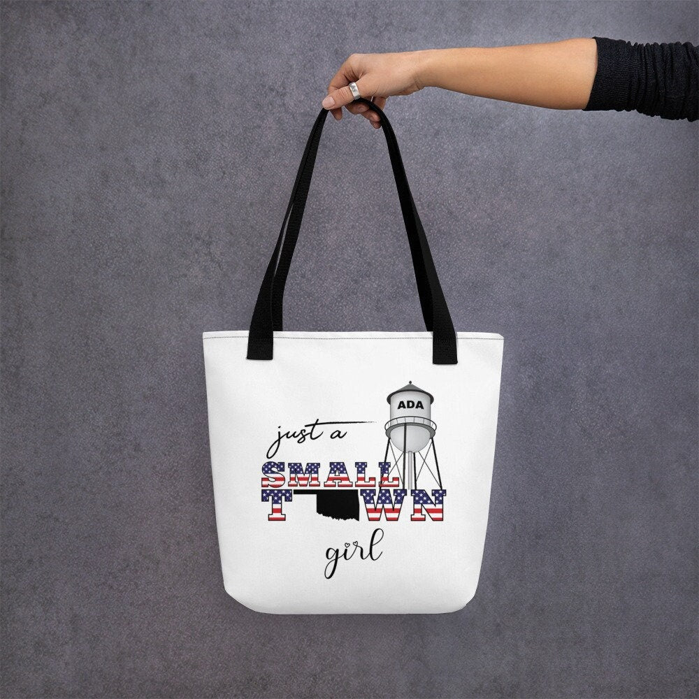 Customizable Small Town Girl Tote Bag | 100% Polyester | Shopping Bag | Your State, Your Town