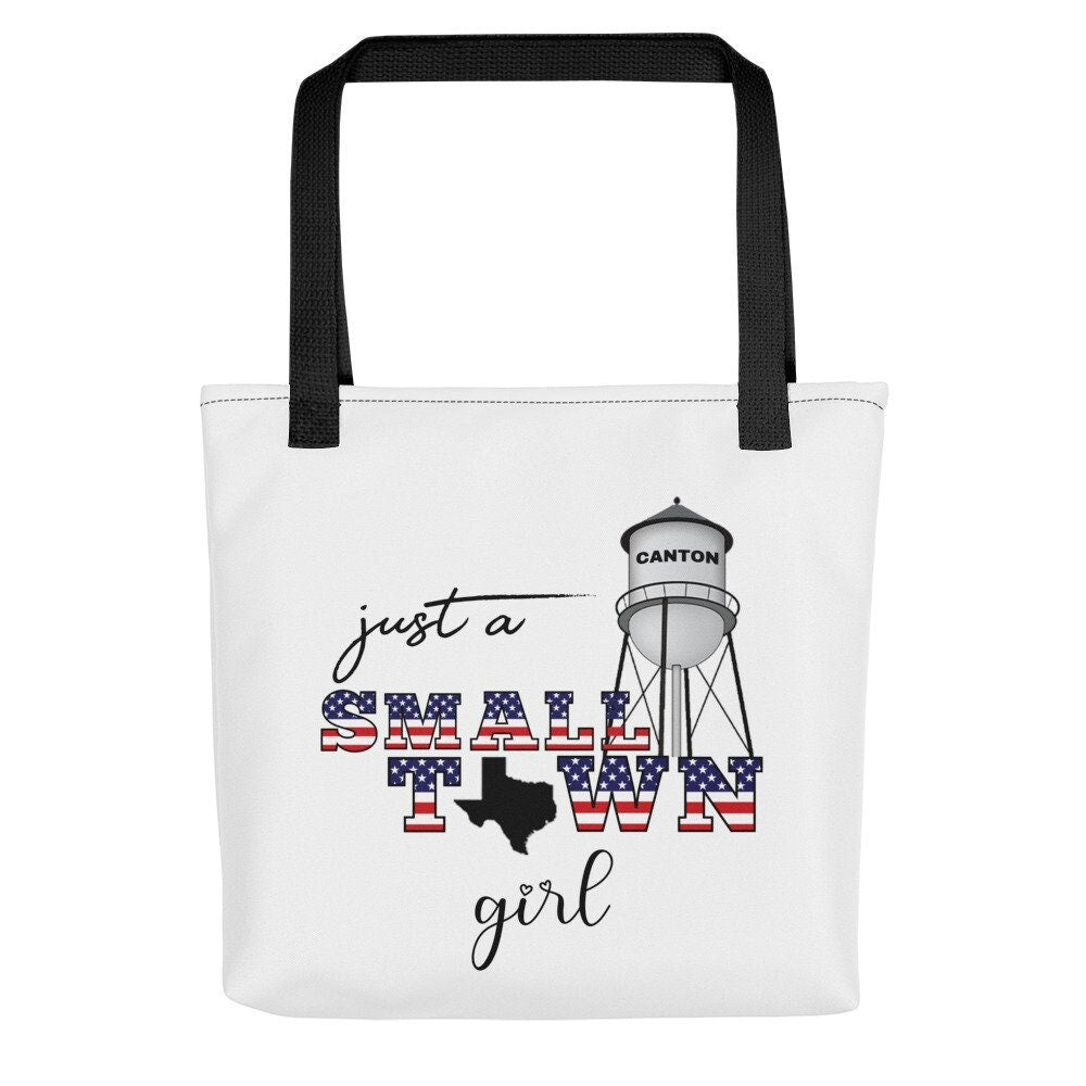 Customizable Small Town Girl Tote Bag | 100% Polyester | Shopping Bag | Your State, Your Town