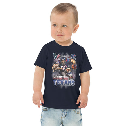 Texans Toddler Jersey T-Shirt/Team Colors With Deep Steel Blue And Battle Red Design/Cute Toddler Football Shirt