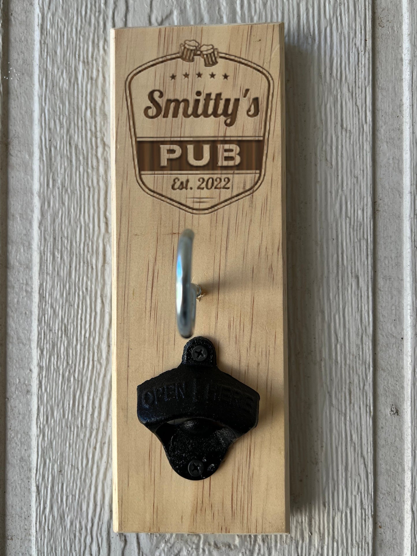 Custom Laser Engraved Ring Toss Game with Bottle Opener - Indoor/Outdoor Fun - Great Gift Idea For Groomsmen, Bars, Taverns and Pubs