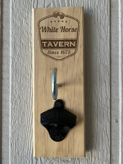 Custom Laser Engraved Ring Toss Game with Bottle Opener - Indoor/Outdoor Fun - Great Gift Idea For Groomsmen, Bars, Taverns and Pubs