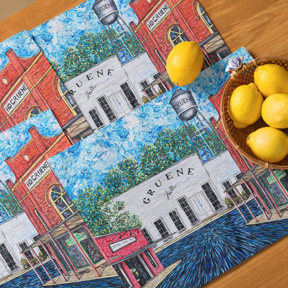 New Braunfels Gruene Hall Placemat Set/ New Braunfels Art/ Local Artist/ Texas Art Print A Set Of Four