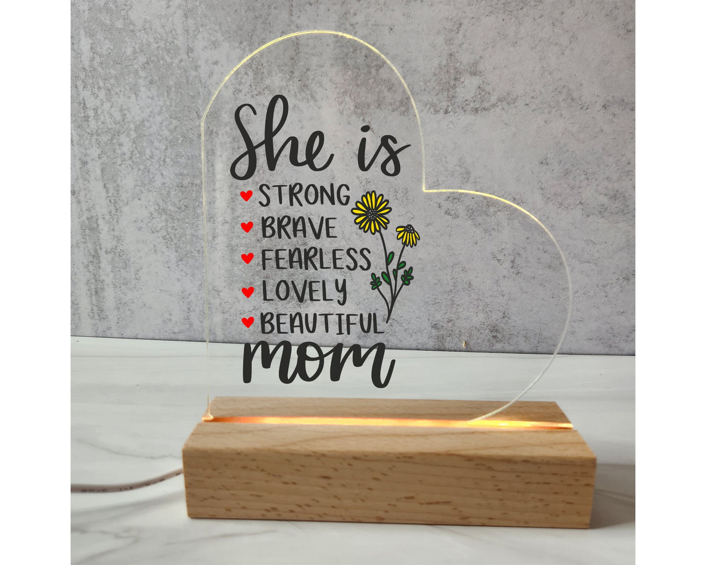 Gift for Mom - Gift Idea for MaMa - Acrylic Heart LED - Personalized Gift for Mom - Mother's Day Gift 2024 - Gift for Mother - Custom Mom