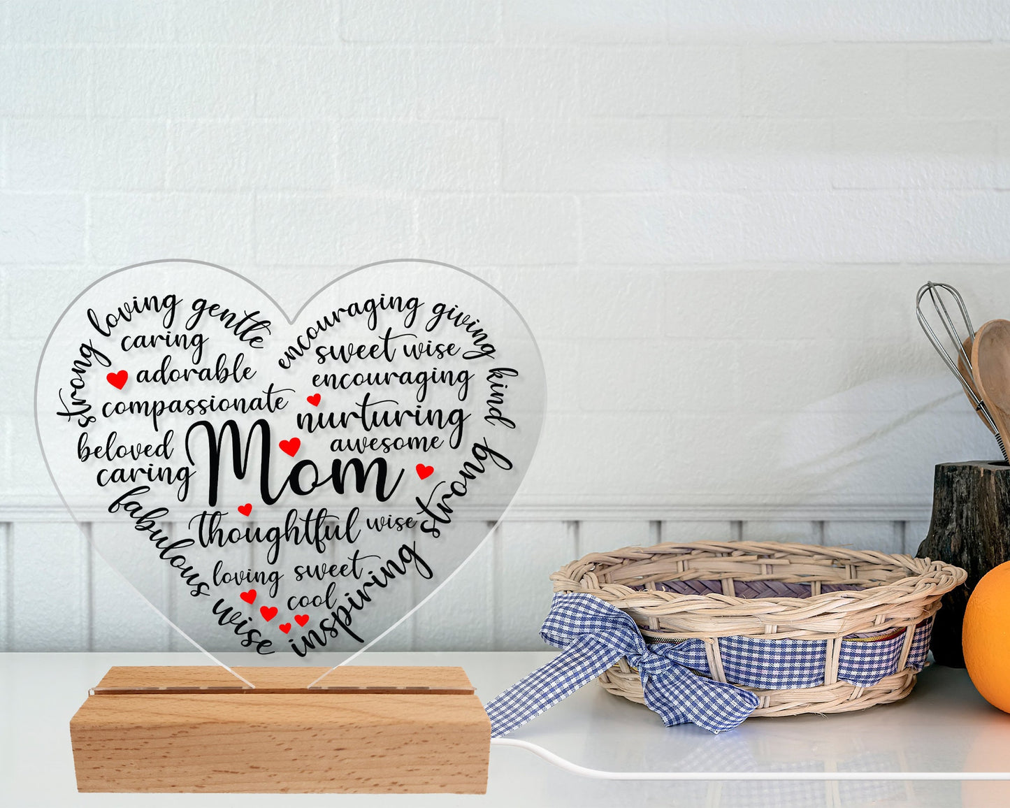 Gift for Mom - Gift Idea for MaMa - Acrylic Heart LED - Personalized Gift for Mom - Mother's Day Gift 2024 - Gift for Mother - Custom Mom