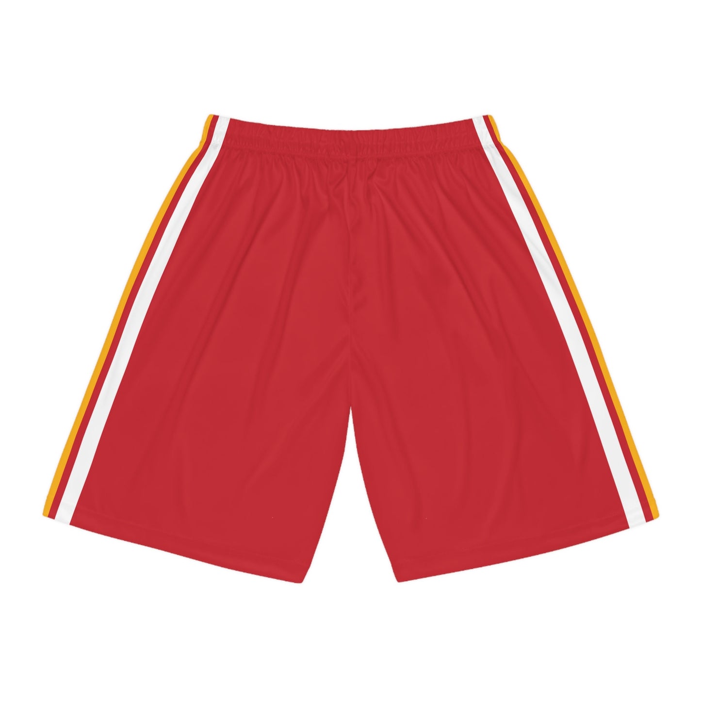 Kansas City Men's Athletic Shorts/ Team Colors Red/ Gold And White Stripes/ Men's Football Style Shorts/ Game Day Ready