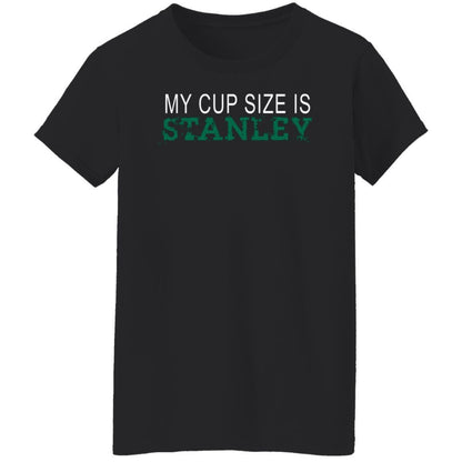 Dallas Hockey Shirt/ My Cup Size Is Stanley/ Team Colors Black Tshirt With White and Green/ Hockey Sports Fan