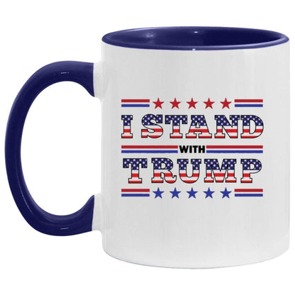 I Stand With Trump Mug, Pro America Mug, Republican Mug, Republican Gifts, Conservative Mug, Colored Mugs With Red Black and Blue Handles