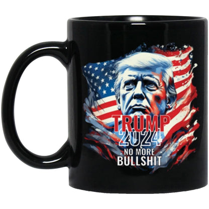 No More Bullshit Trump Mug/ Funny Trump Gift/ MAGA Trump Lovers Mug/ Political Conservative Mug/ Trump 2024 Red White And Blue Mug