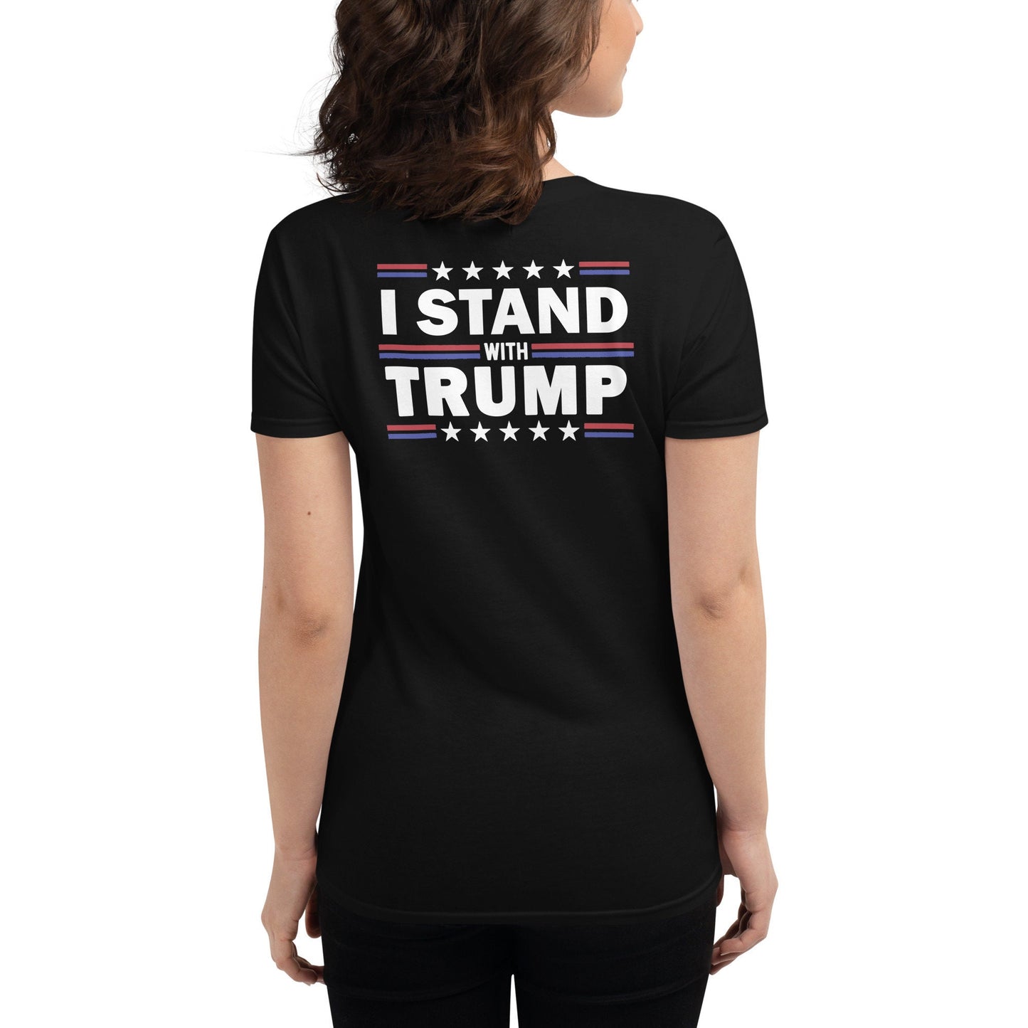 I Stand With Trump Women's Short Sleeve T-shirt, Pro America Ladies Tshirt, Republican Shirt, Republican Gifts, Conservative Mug,