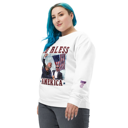 God Bless America/Unisex Trump Sweatshirt/Trump 47 On Sleave/Trump Fans Sweatshirt/MAGA Sweatshirt/Patriotic Trump Sweatshirt