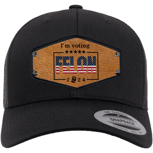 Vote Felon Trucker Cap/ Trump Make America Great Again/ Patriotic Font/ Conservative Hat/ Trump 2024 Hat/ Republican Gift/ Custom Riveted