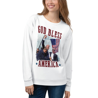 God Bless America/Unisex Trump Sweatshirt/Trump 47 On Sleave/Trump Fans Sweatshirt/MAGA Sweatshirt/Patriotic Trump Sweatshirt