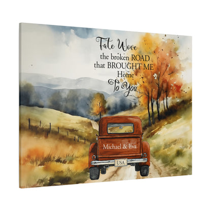 Custom Canvas Art, Romantic Landscape Wall Decor, Customizable Couple Gift, Personalized Name Sign, Love Story Artwork, Home Decoration