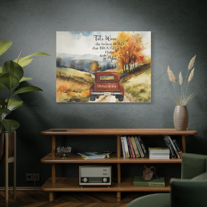 Custom Canvas Art, Romantic Landscape Wall Decor, Customizable Couple Gift, Personalized Name Sign, Love Story Artwork, Home Decoration