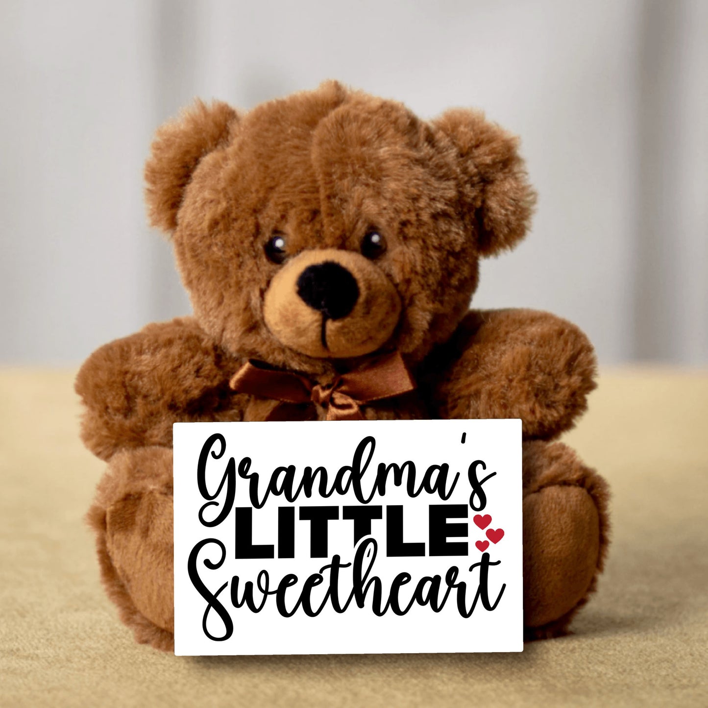 Brown Teddy Bear, Grandma's Little Sweetheart, Gift From Grandma, Birthday Gift, Newborn Gift, New Arrival Gift Valentines Gift