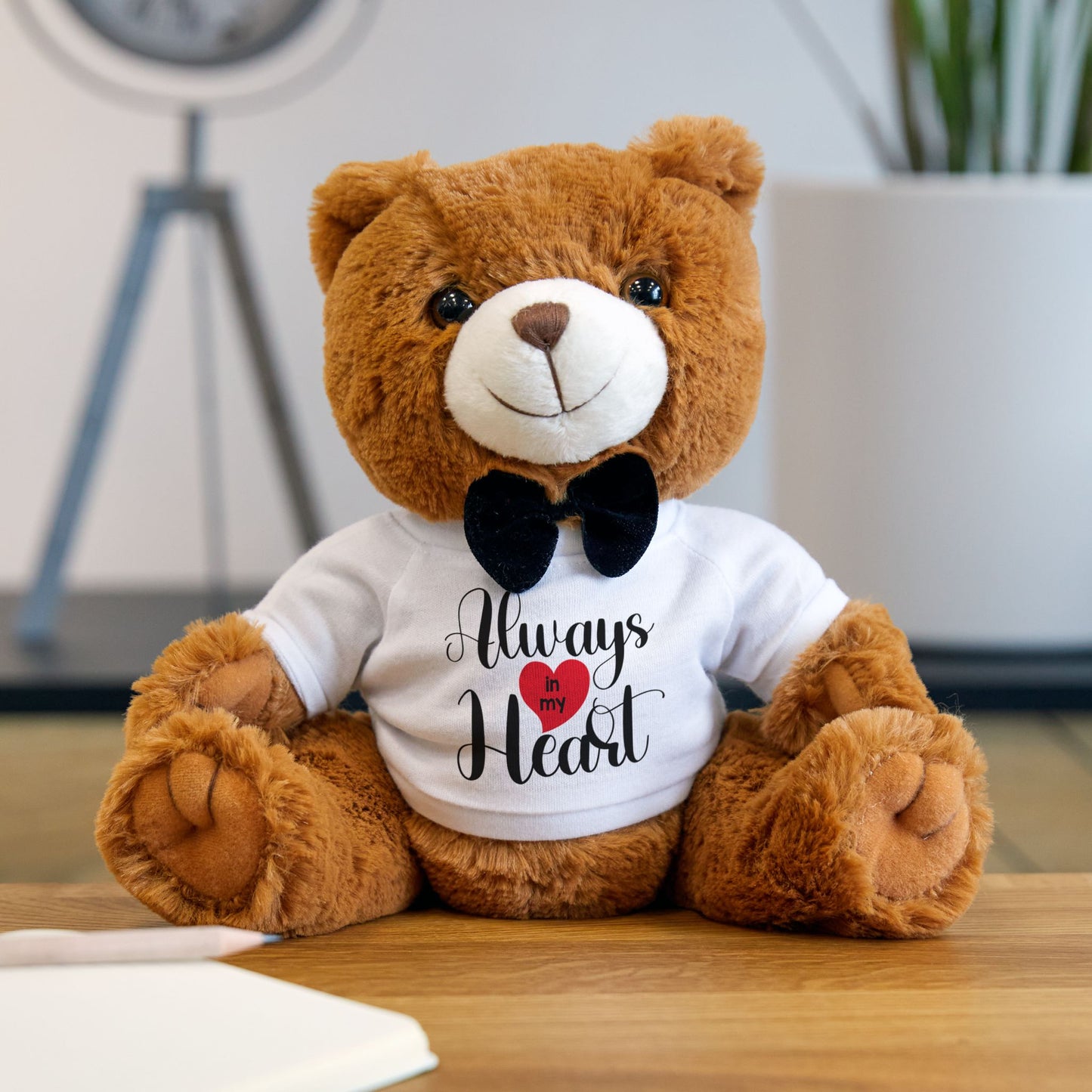 Personalized Teddy Bear Gift, Custom Soft Plush Toy, Love Teddy with Bow Tie, Perfect Romantic Gift, Sentimental Keepsake, Cute Stuffed Animal, Adorable Valentine Gift